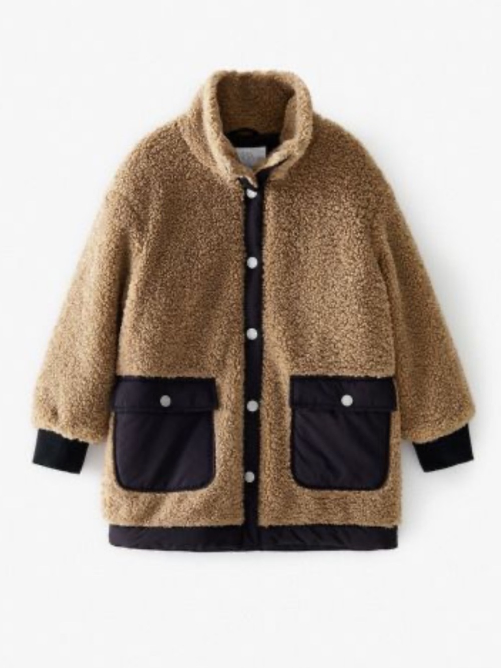 Zara Girl’s Tan Teddy Coat with Black Lining 11-12